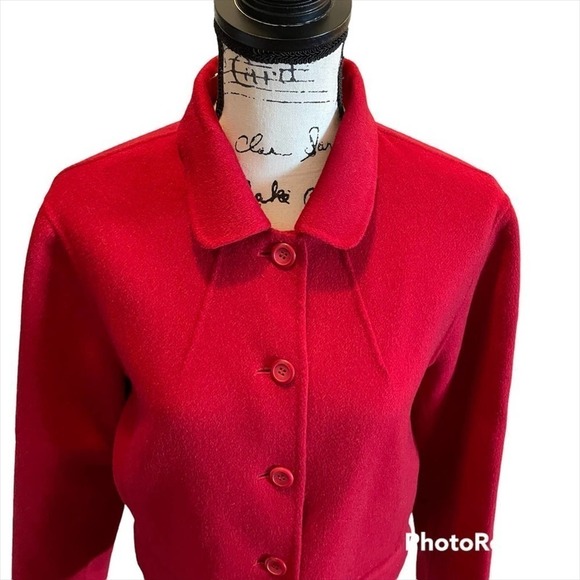 Pendleton Blazer Jacket Size Large Ruby RED Wool Preppy Workwear Business - Picture 2 of 10